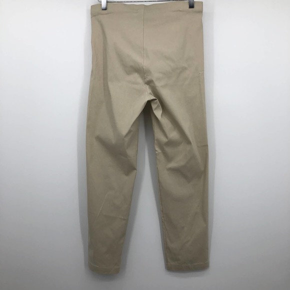 Franne Gold Beige Straight Pants Womens 14 Elastic High Rise Pull-On Tan Stretch - Picture 3 of 6